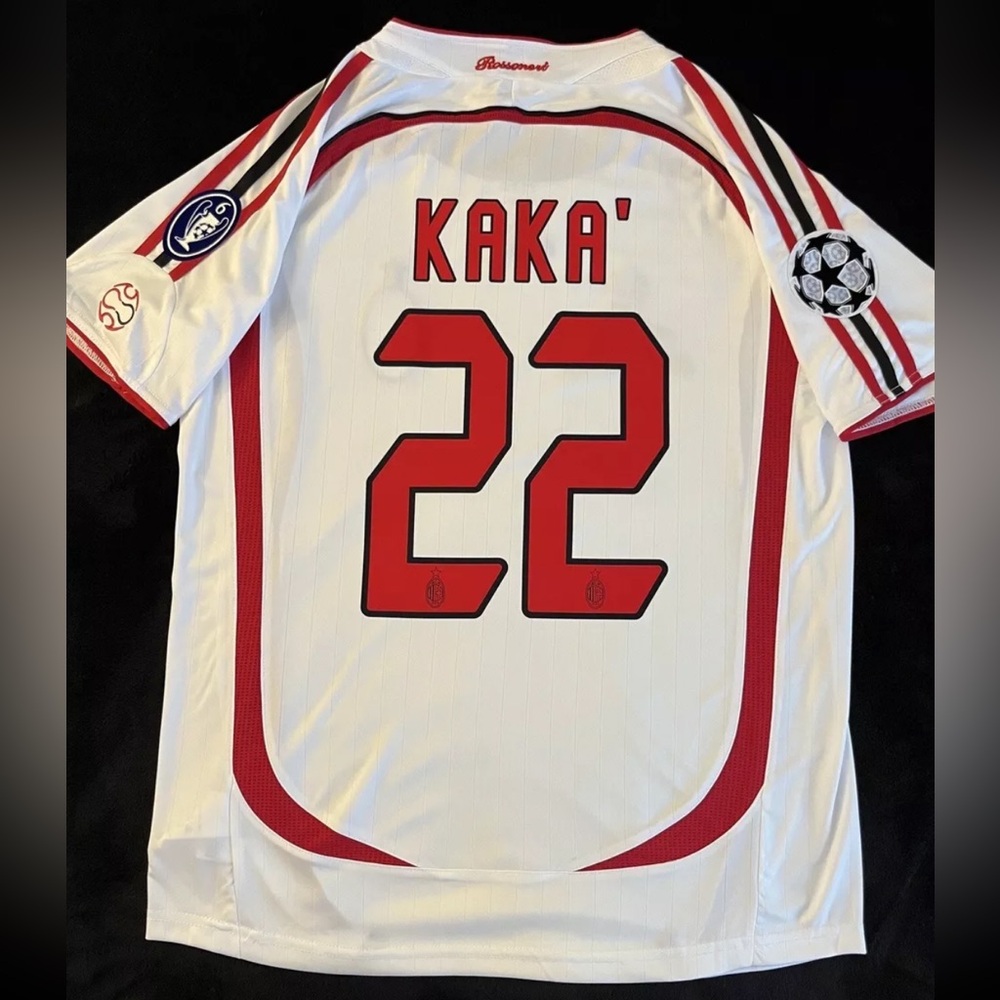 Kaka #22 AC Milan S-XL Soccer Jersey Retro UCL Away White